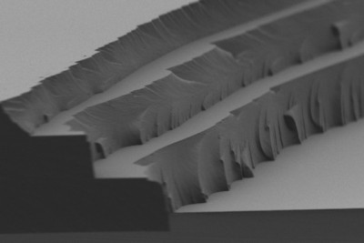 The layer-by-layer solar thermal fuel polymer film comprises three distinct layers (4 to 5 microns in thickness for each). Cross-linking after each layer enables building up films of tunable thickness. Courtesy of the researchers