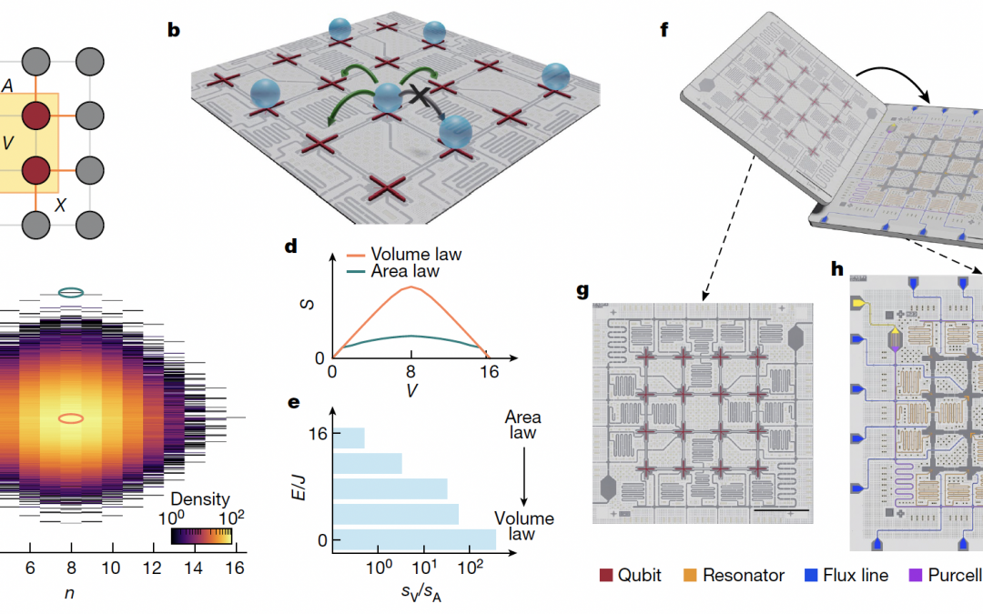 Probing entanglement in a 2D hard-core Bose–Hubbard lattice